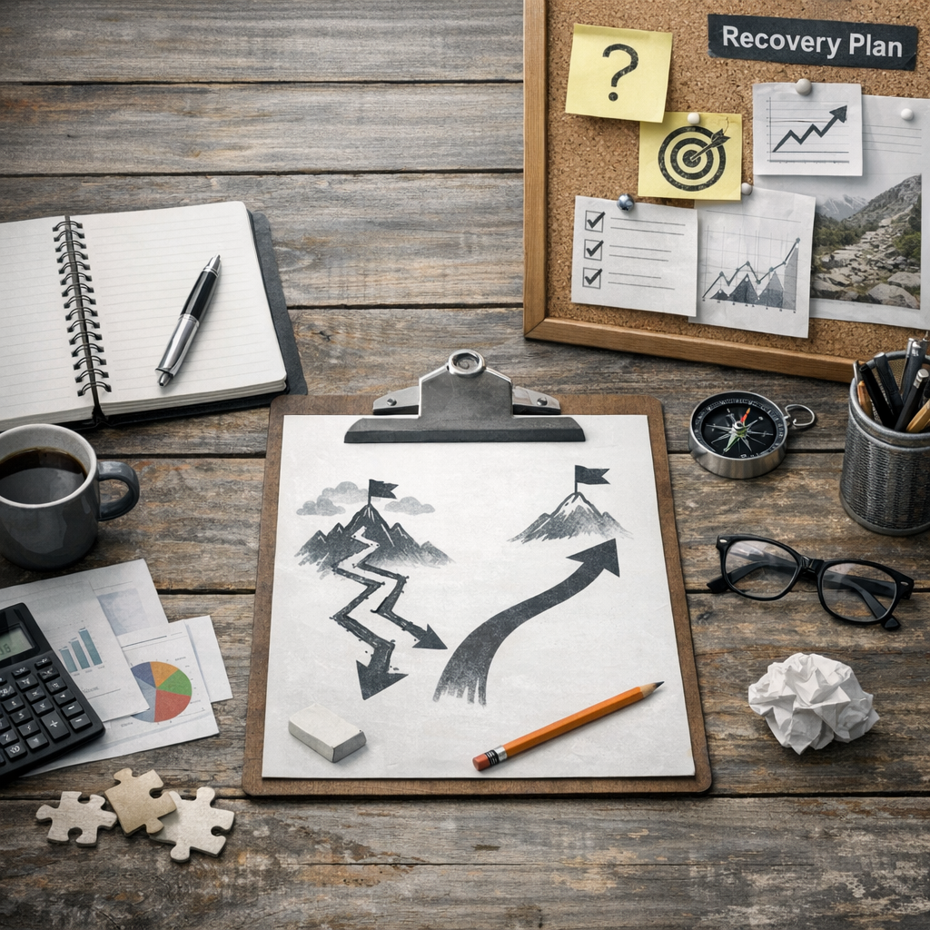 Illustration of Adjusting Goals Recovery: Strategic Planning for Long-Term Success