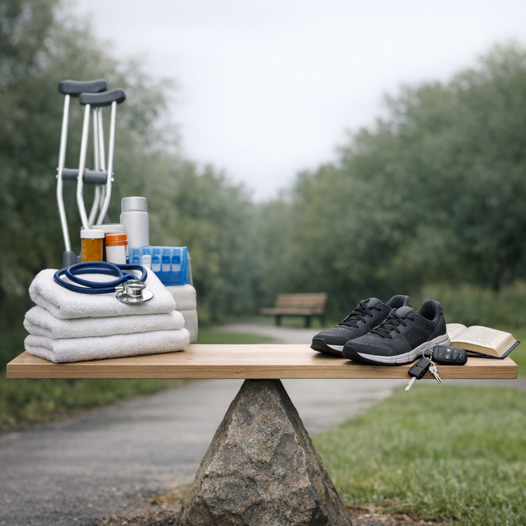 independence caregiver balance illustration for Balancing Caregiver Support with Recovery Independence