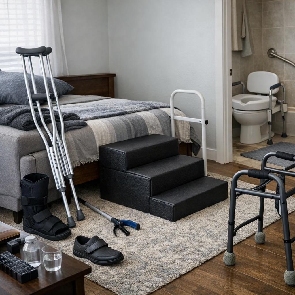 Illustration of Daily Habit Adaptation Post-Truck Injuries