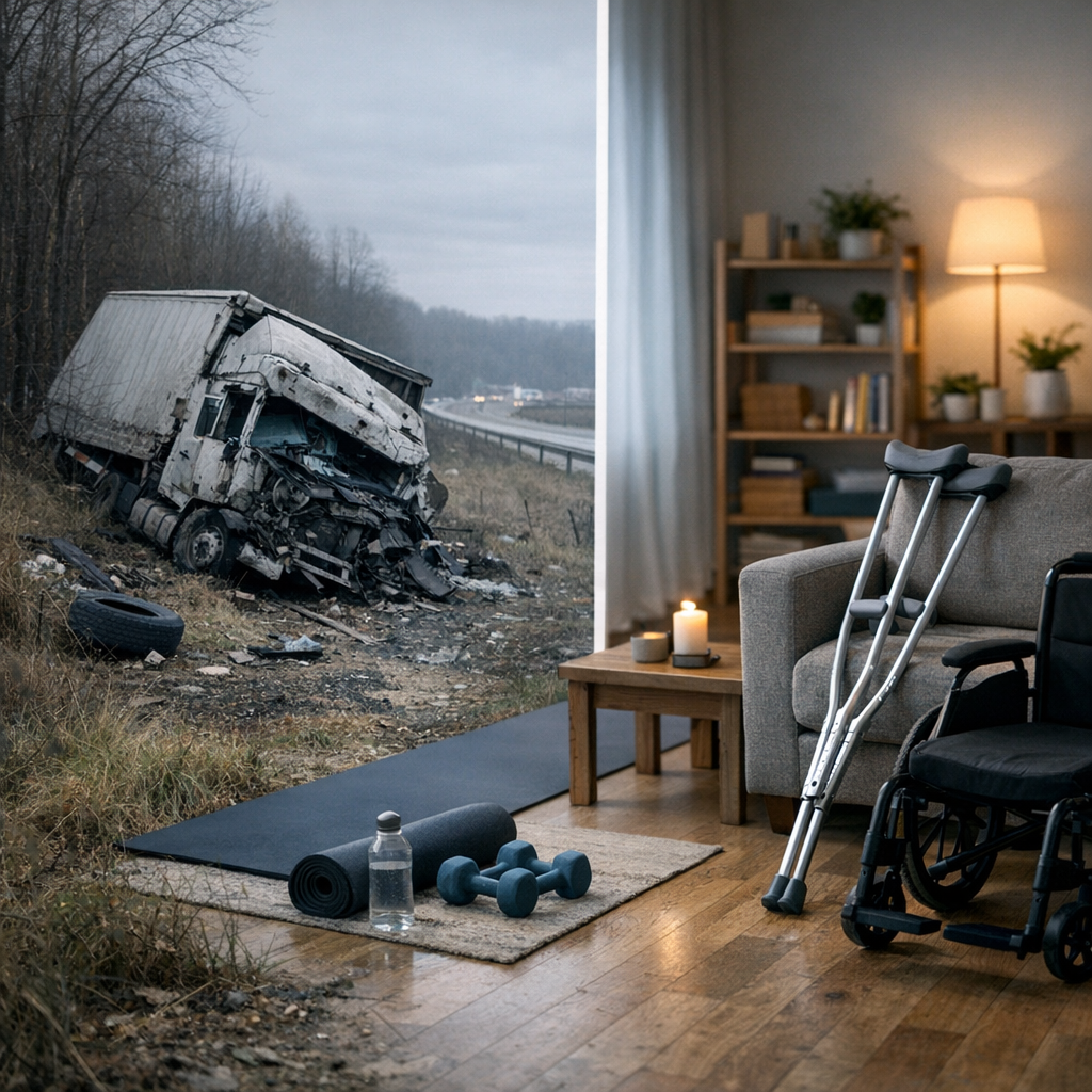 lifestyle changes severe truck injury illustration for Life Transformed: Embracing Change After Severe Truck Injuries