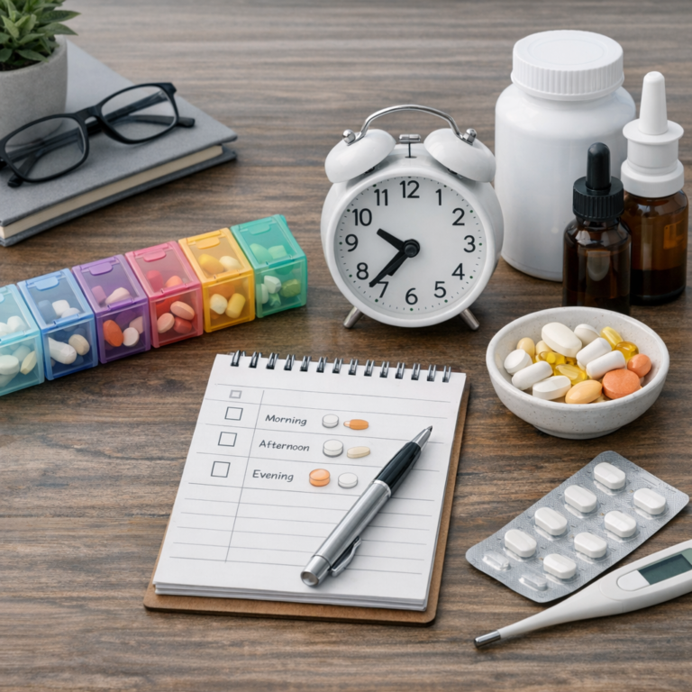medication routine caregiver illustration for Mastering Medication Routines: Essential Tips for Caregivers