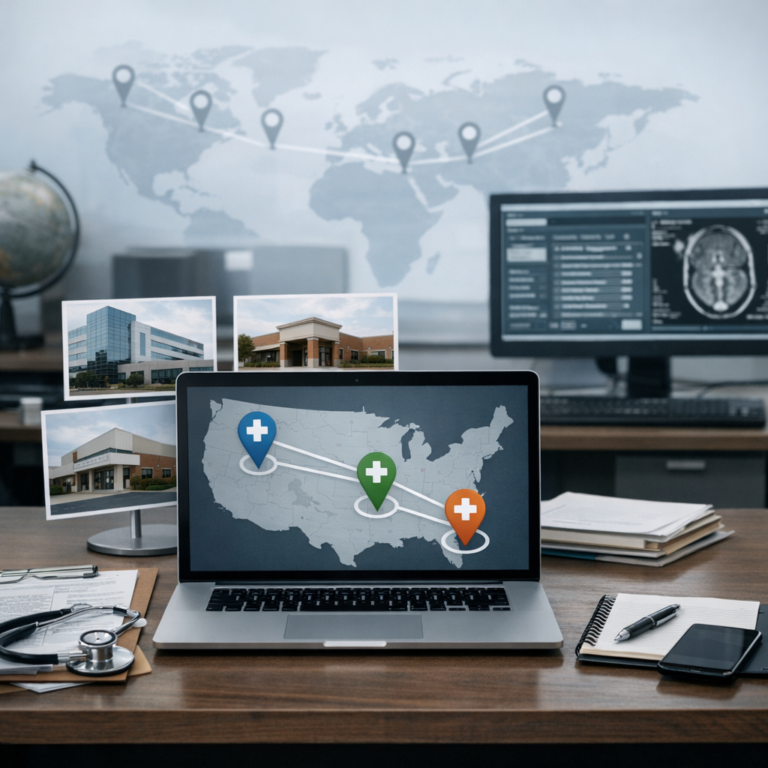 multi location care coordination illustration for Multi-Location Care Coordination: Managing Providers Across Distances
