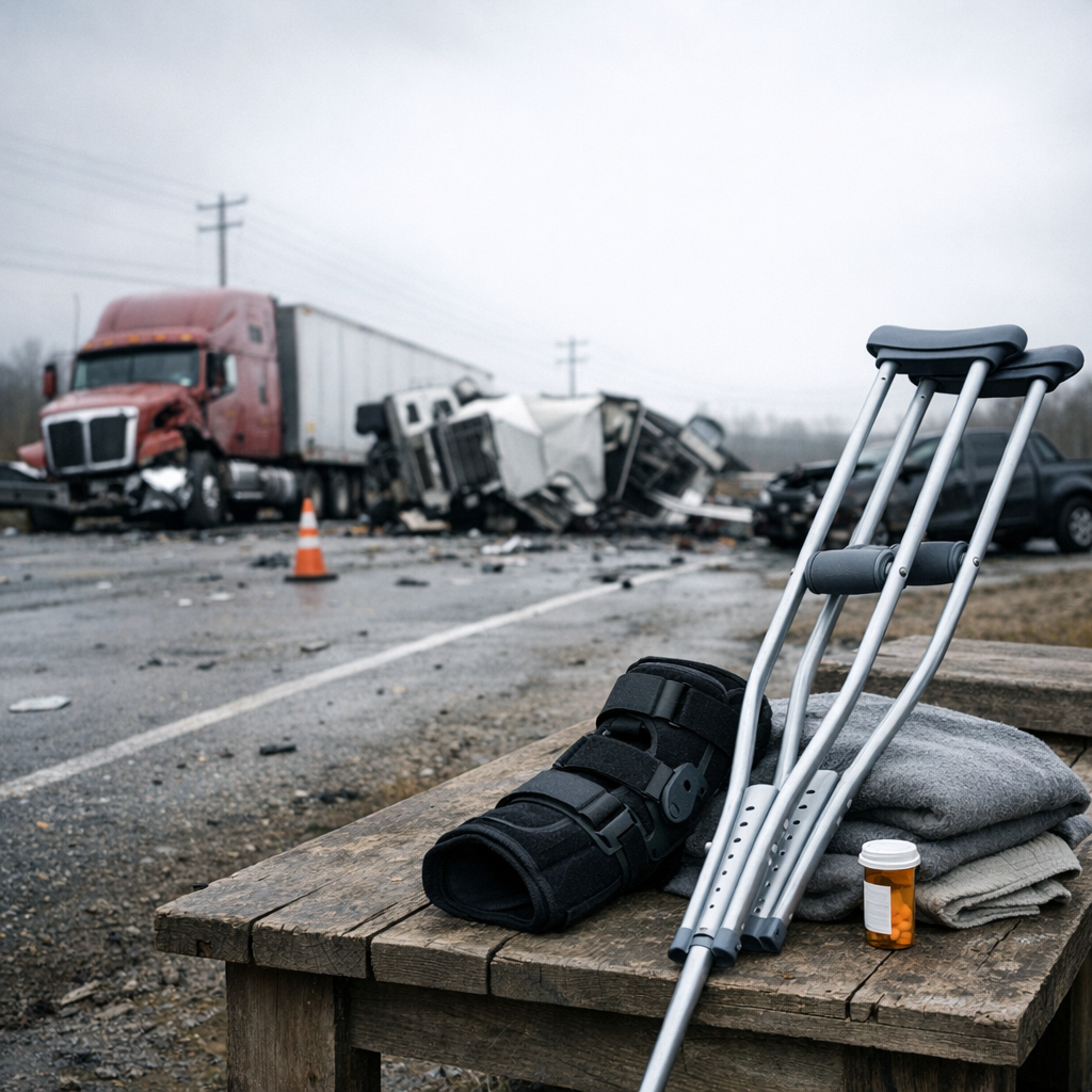 recovery time truck accident illustration for Recovery Time After a Truck Accident: How Long Does It Take?