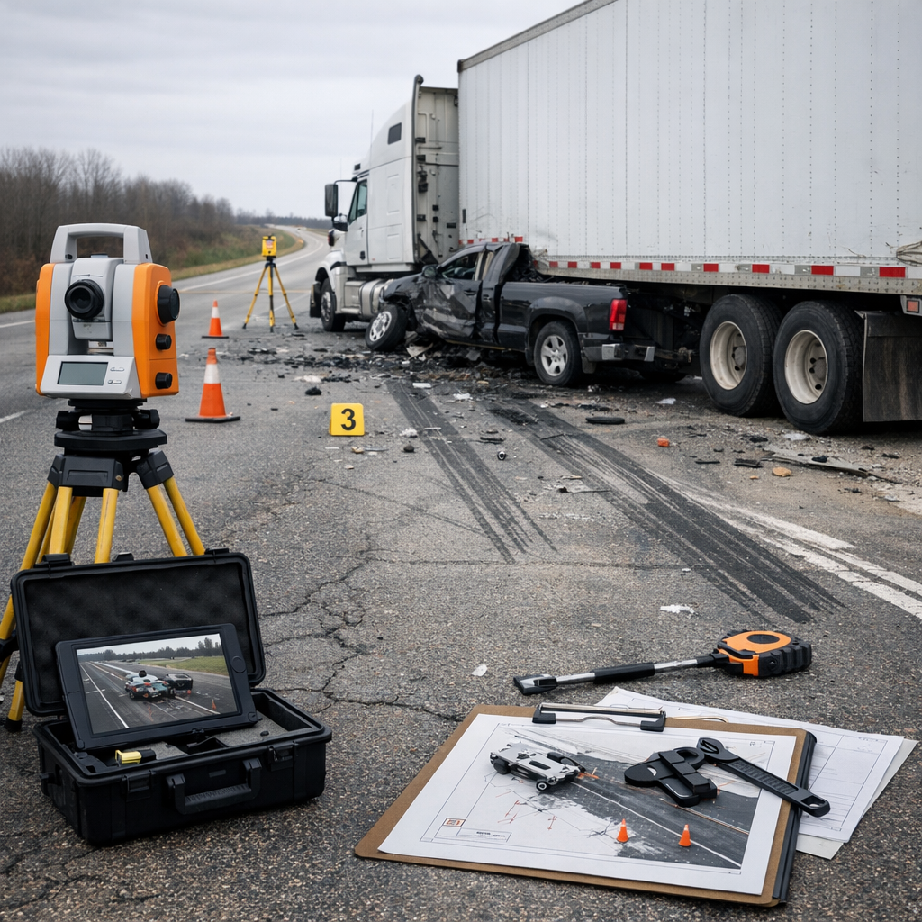 accident reconstruction settlement truck accident illustration for How Accident Reconstruction Influences Settlement Value in