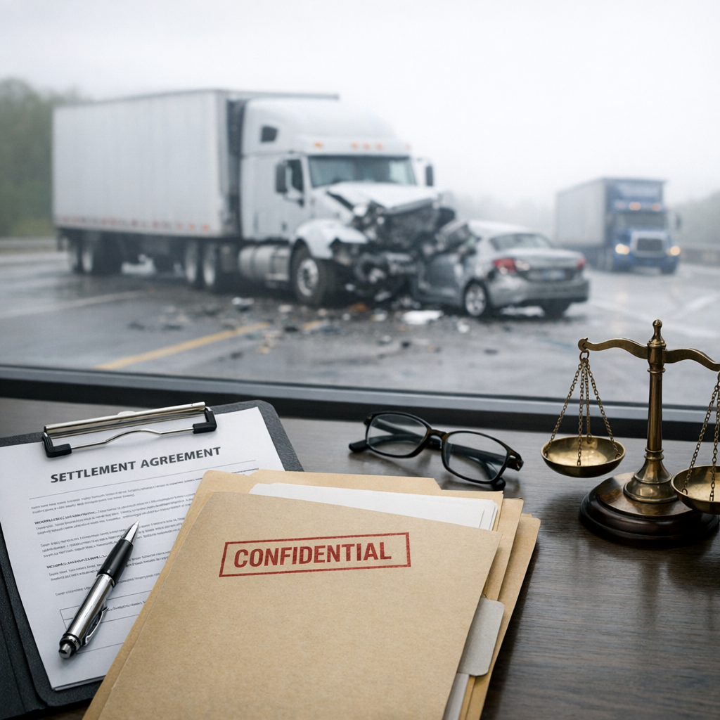 confidentiality settlement truck accident illustration for How Confidentiality Agreements Affect Truck Accident Settlements