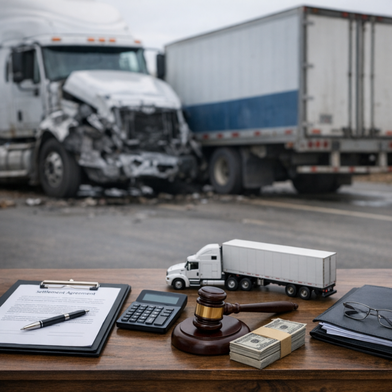 commercial truck settlement negotiation illustration for How Settlement Negotiations Differ for Commercial Truck Accidents