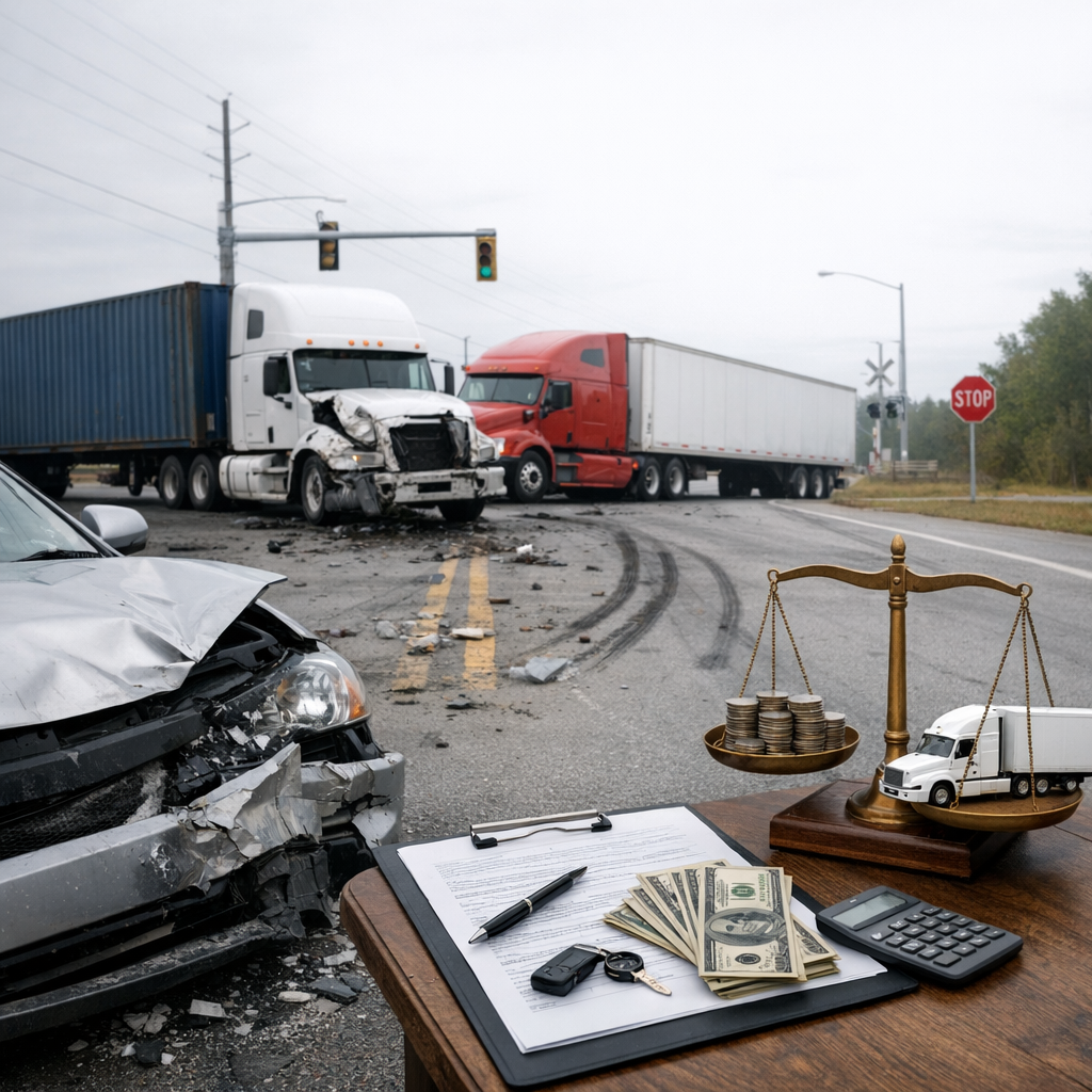 settlement factors truck accident illustration for What Factors Influence Truck Accident Settlement Amounts?