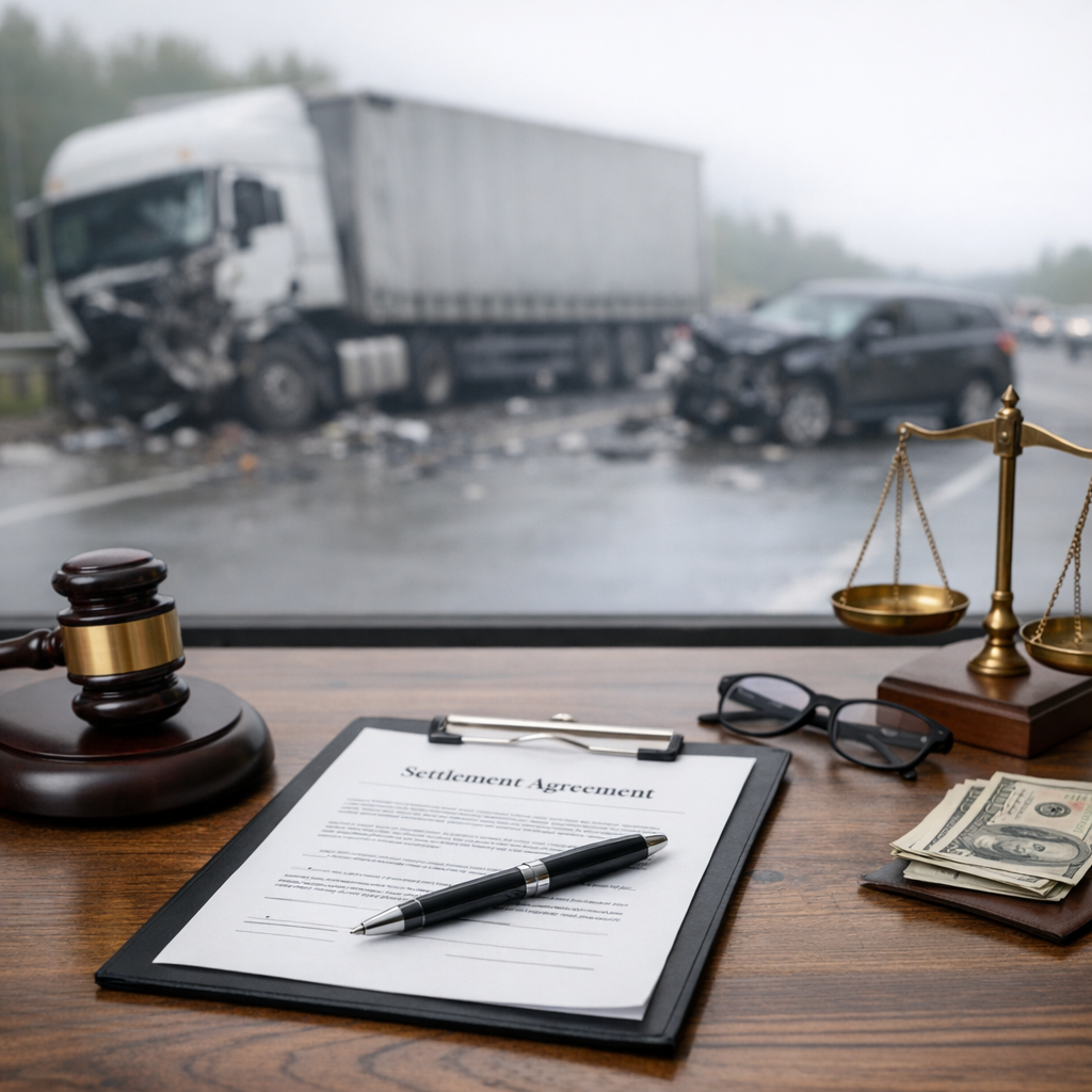 settlement agreement truck accident illustration for What is a Settlement Agreement in a Truck Accident Case?