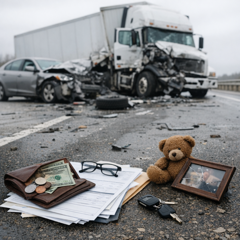 economic non economic damages truck accident illustration for What is Economic vs Non Economic Damages in Truck Accidents